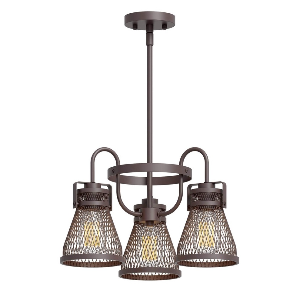 Industrial/Farmhouse Oil Rubbed Bronze 3 light chandelier